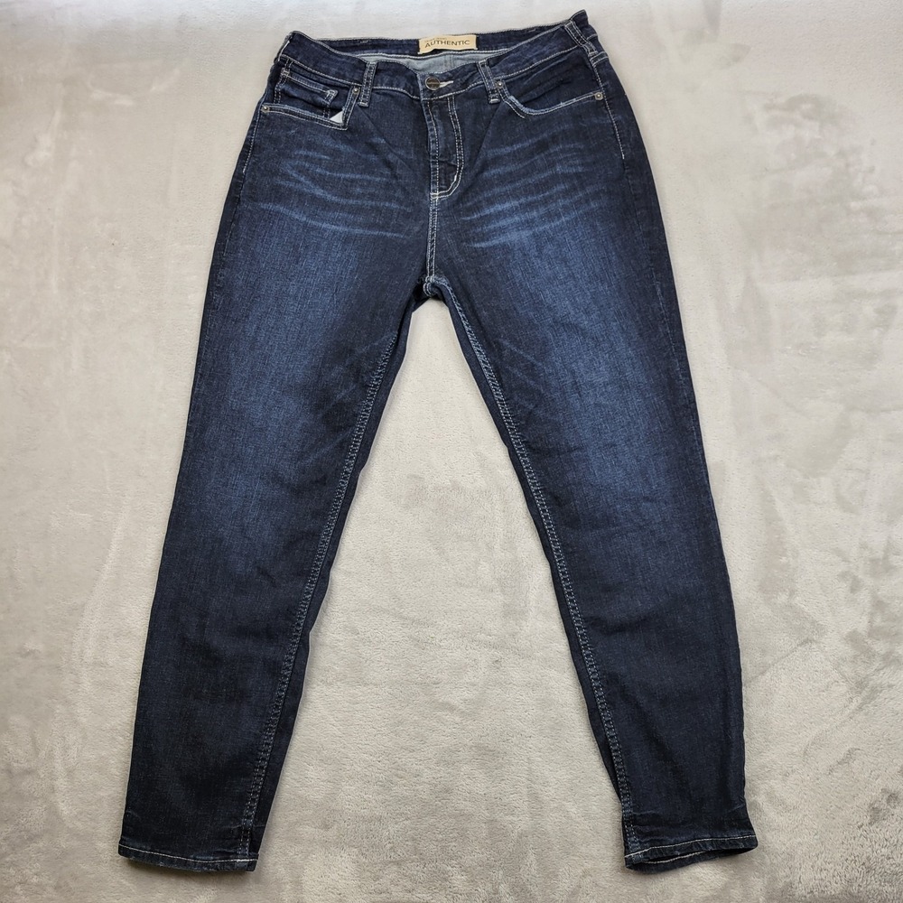 Silver Jeans Women 14 Blue Curvy High Skinny Dark Wash Stretch Denim Western L27